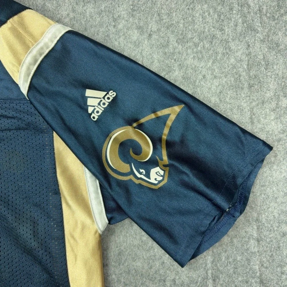 VTG St. Louis Rams Jersey Mens Large Blue Kurt Warner 13 Adidas Football 90s‎